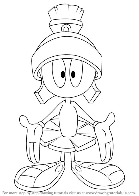 How to Draw Marvin the Martian from Looney Tunes (Looney Tunes) Step by Step ...