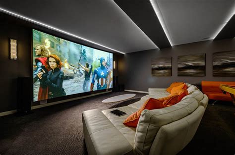 Home Theater as Addition to Large Modern Interior - Small Design Ideas