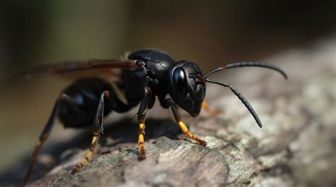 Outside Black Hornet Sitting On Log Backgrounds | PSD Free Download ...