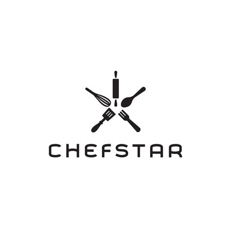 For Sale: Chefstar Utensils Star Logo Design – Logo Cowboy