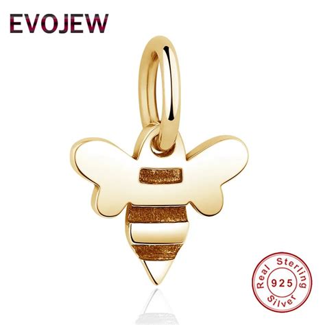 Aliexpress.com : Buy Luxury Gold Color Gorgeous 925 Sterling Silver Honey Bee Charm Fit Pandora ...