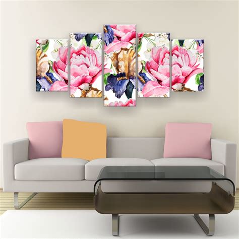 Quadro Decorativo Flores Design 129x61 Sala Quarto | Elo7