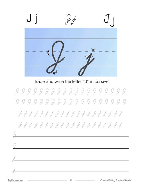 How to Write Cursive J [Worksheet and Tutorial]