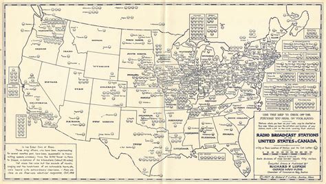 1927 map of American radio stations - Rare & Antique Maps