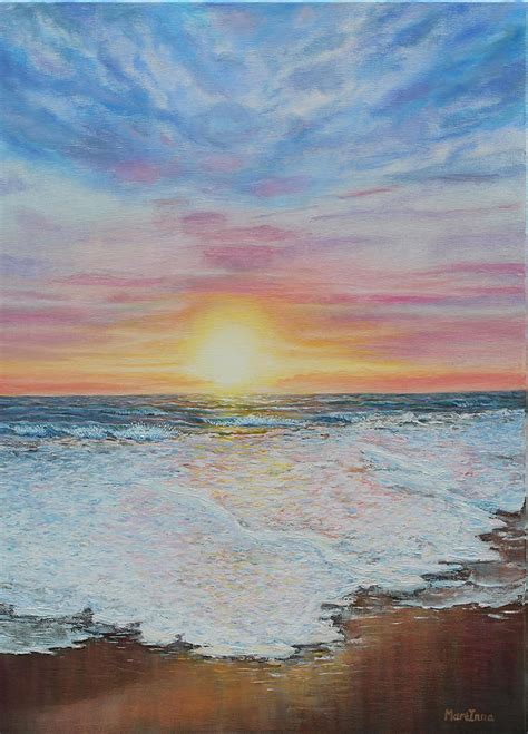 Sunrise ocean painting Painting by Inna Martynenko