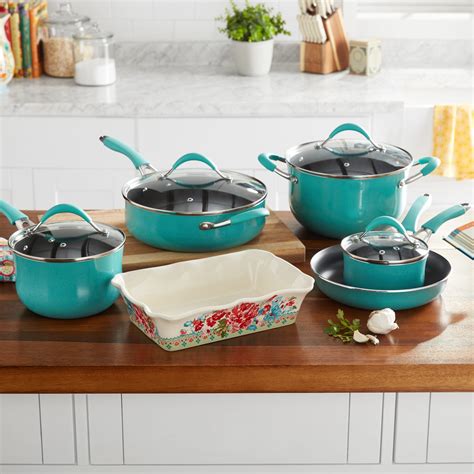 $79 (REG. $99) – The Pioneer Woman Frontier Speckle 10-Piece Cookware ...