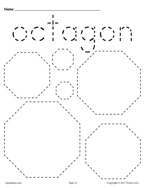 Octagons Tracing Worksheet - Tracing Shapes Worksheets – SupplyMe