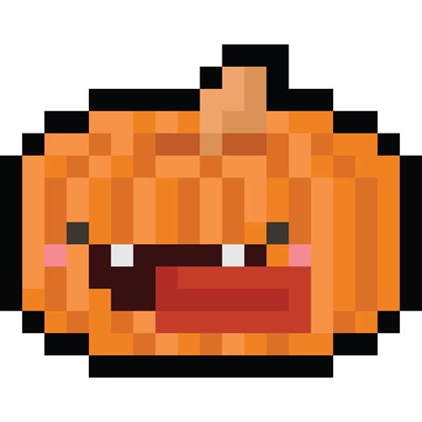 Pixel art halloween pumpkin head character 28652063 PNG