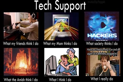 Tech Support meme, what I think I do, etc