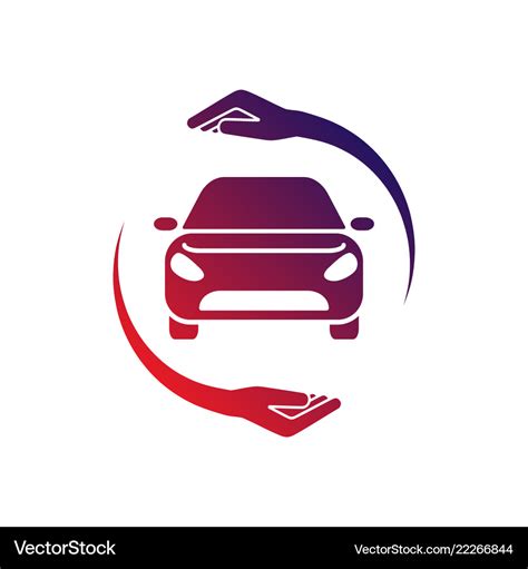 Car logo with circle hand colorful logo Royalty Free Vector