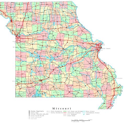 Missouri Printable Map