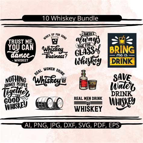 Whiskey SVG Bundle Alcohol Sayings Svg Drinking Quotes Svg - Etsy