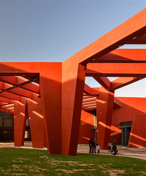 sanjay puri shades rajasthan school campus in india with red walls