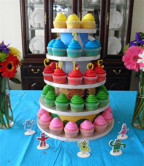 Yo Gabba Gabba Cupcake Tower - CakeCentral.com