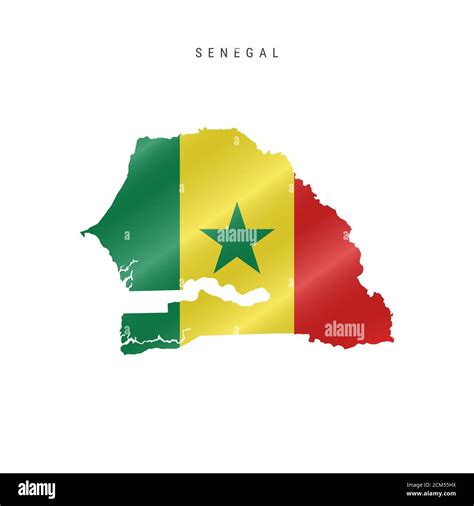 Detailed waving flag map of Senegal. map with masked flag Stock Photo ...