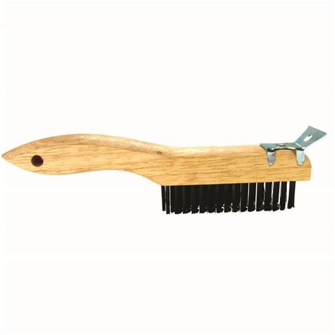 WIRE BRUSH - SHOE HANDLE - 10" WITH SCRAPER