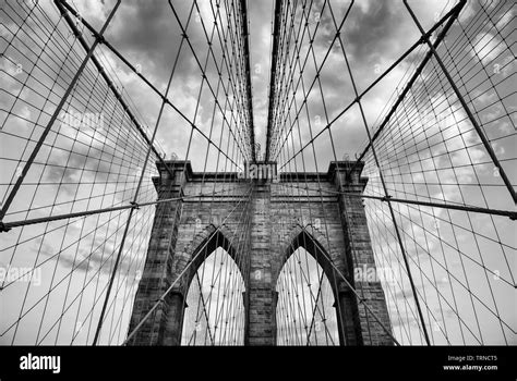 Pont de Brooklyn New York City close up détail architectural intemporel ...