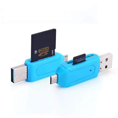 2 in 1 Micro USB OTG TF SD Card Reader Phone Extension Headers Flash Drive Adapter For Samsung ...