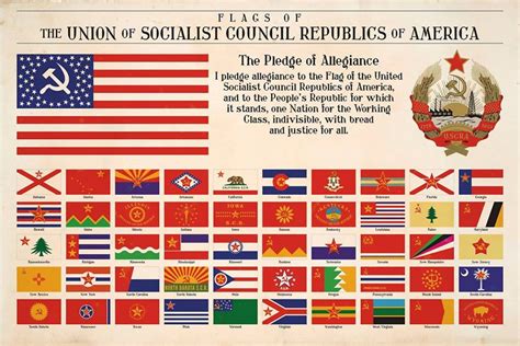 Soviet style flags for the United States and every state in the Union ...