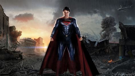 Download 1920x1080 Man Of Steel Superman Between The Ruins Wallpaper