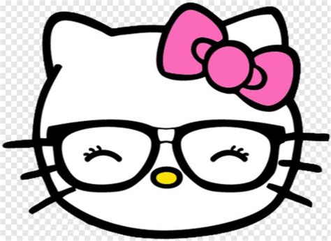 Hello Kitty Head - Hello Kitty With Glasses Decal, Png Download | Hello kitty coloring, Hello ...