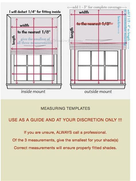 How To Measure For Your Shades | Shades, Etsy, Templates