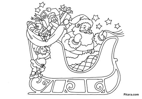 Santa Sleigh Coloring Pages - Learny Kids