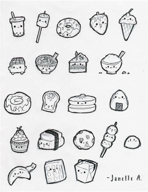 Cute Food Drawings, Small Drawings, Mini Drawings, Kawaii Drawings ...