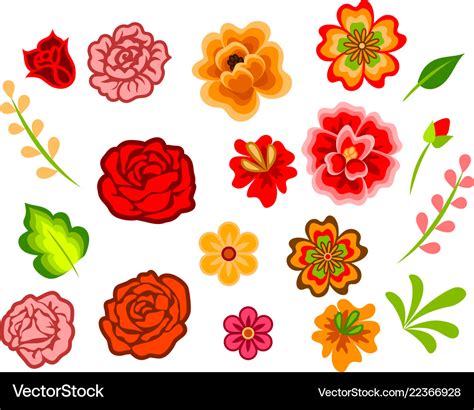 Mexican flowers Royalty Free Vector Image - VectorStock