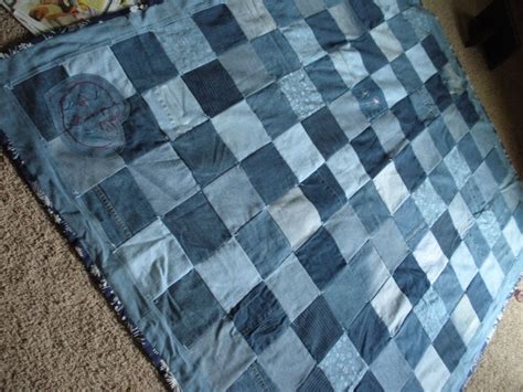 First denim quilt | Denim quilt, Denim crafts, Denim patchwork quilt