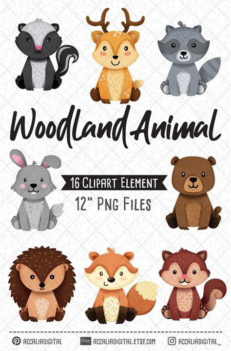 Winter Forest Animals Clipart