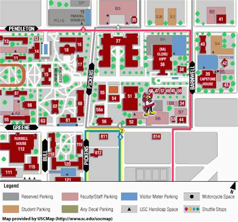 University Of South Carolina Campus Map | Map Of The World