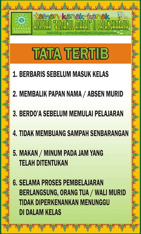 Tata Tertib Sekolah Tk