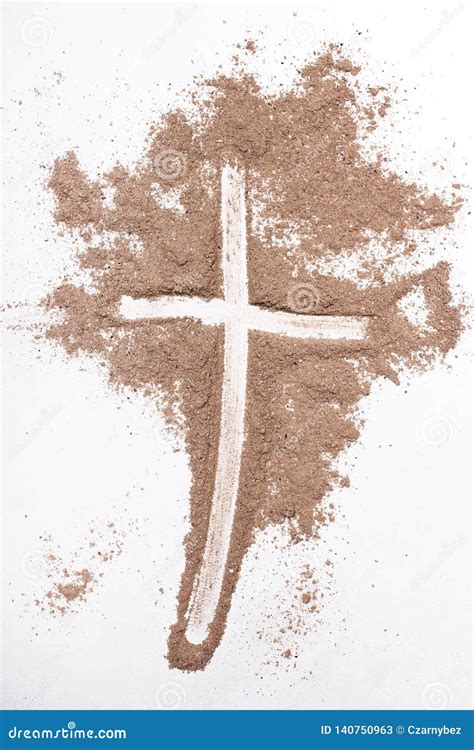 Cross and Ash on White Background - Symbol of Ash Wednesday Stock Image - Image of cross, christ ...