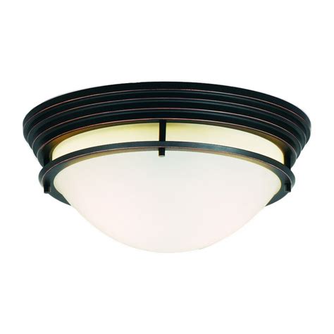 Portfolio 14-in W Bronze Ceiling Flush Mount Light at Lowes.com