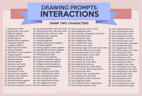 100 character interaction ideas to help hone your | Drawing prompt ...