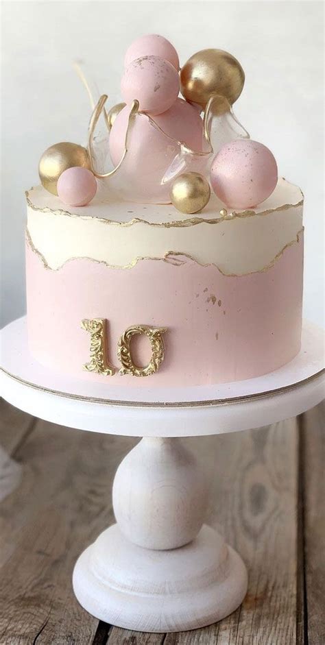 47 Cute Birthday Cakes For All Ages : Two tone 10th birthday cake | 10 birthday cake, Cute ...