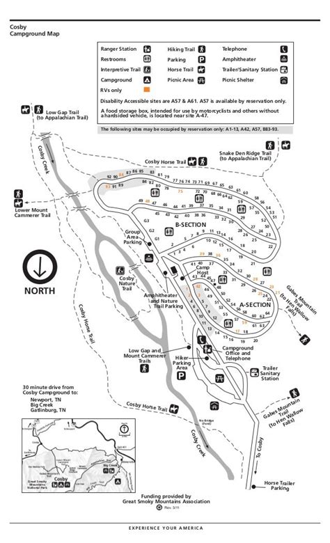 Great Smoky Mountains National Park- Cosby Campground Map