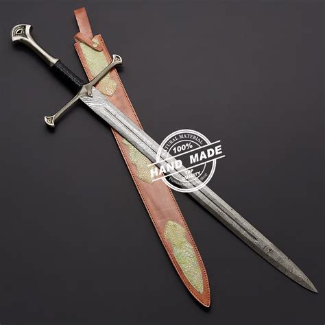 Damascus Anduril Sword Custom Handmade Damascus Steel