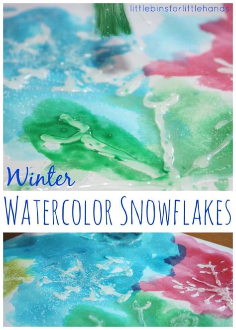 Snowflake Painting Tape Resist Winter Art Activity for Kids