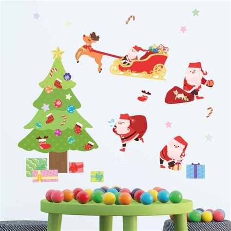 Christmas Tree & Santa Wall Stickers / Wall Decor - Oz Labels