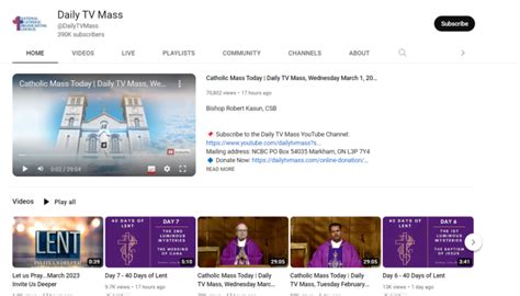 Daily TV Mass Today Toronto Loretto Abbey Youtube: A Detailed Overview