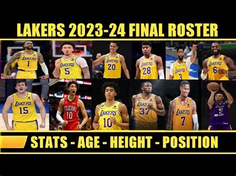 Los Angeles Lakers 2023-24 Final Roster - YouTube