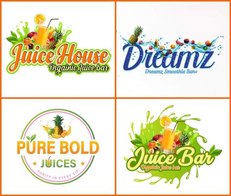 Juice Bar Logo Fresh Juice Logo Organic Juice Logo Healthy Juice Logo Fruit Juice Vegetable ...