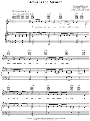 Andraé Crouch "Jesus Is the Answer" Sheet Music - Download & Print