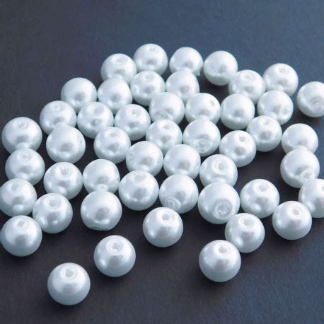 8mm Value Glass Pearl Beads Bright White | Jewellery Making Supplies Ireland