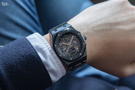 Up Close: Audemars Piguet Royal Oak Perpetual Calendar Openworked in Black Ceramic | SJX Watches