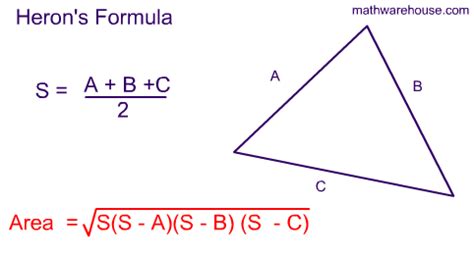 How do you use Heron's formula to find the area of a triangle with ...