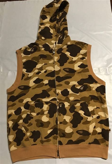 Bape Bape camo hoodie vest | Grailed