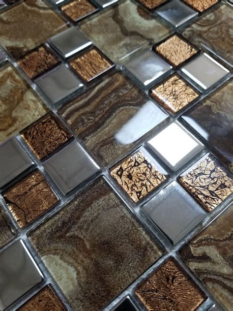 Marble Steel Crystal Glass Square Mosaic Tiles Sheet Walls Floors ...